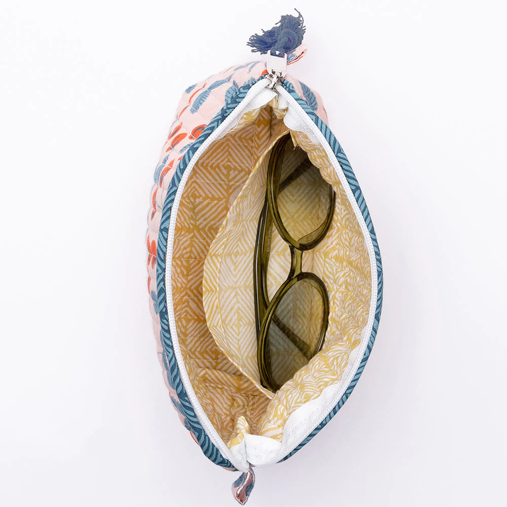 Quilted Cotton Zipper Pouch