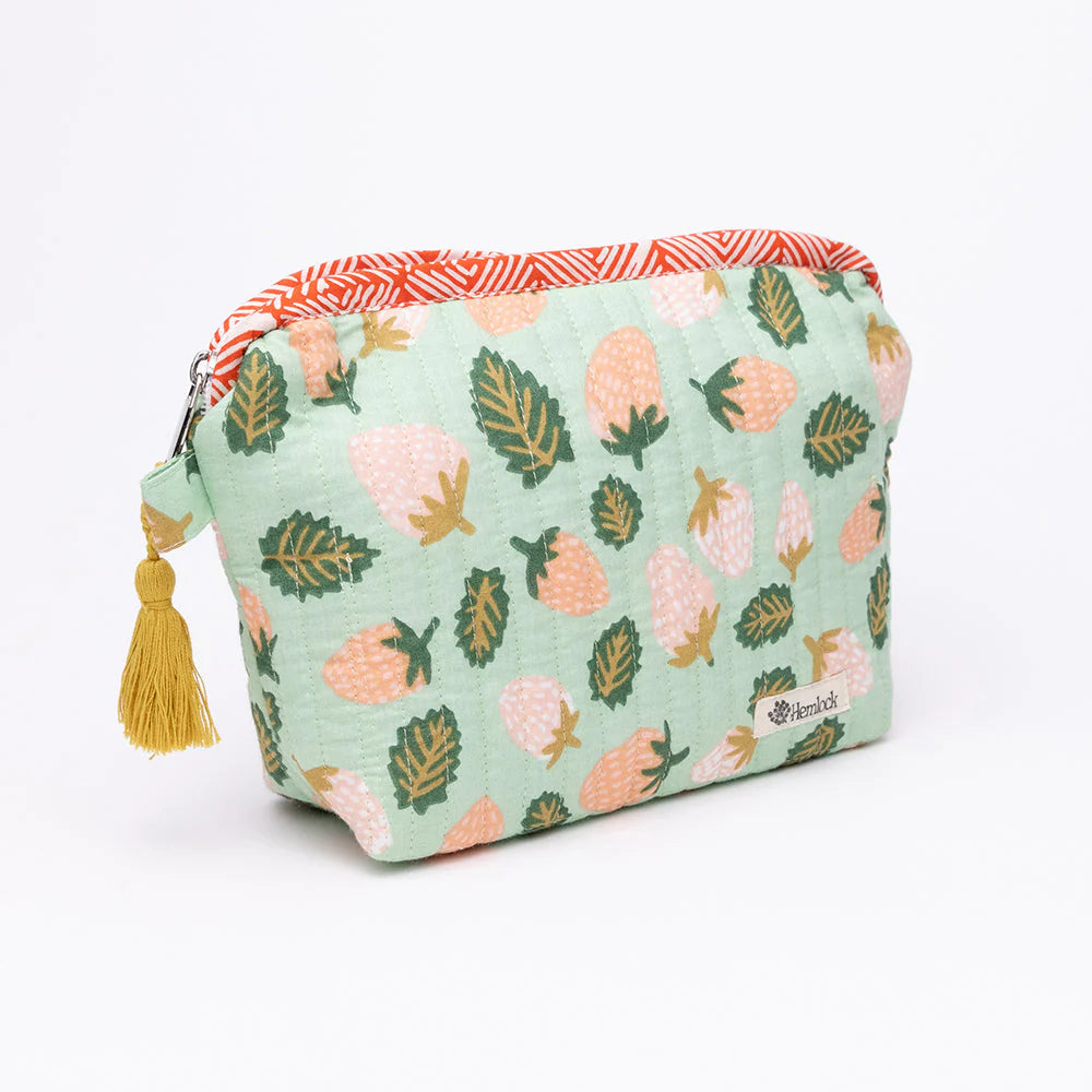 Quilted Cotton Zipper Pouch