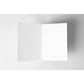 This image features a blank, open greeting card with a clean white interior, set against a neutral background. The card is positioned at an angle, showing both the left and right inner pages. It serves as a versatile canvas for handwritten messages, printed text, or creative designs, making it suitable for a variety of occasions.