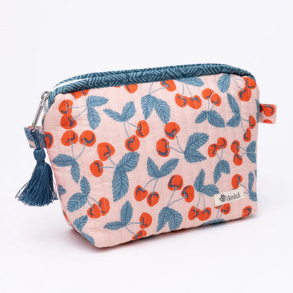 Quilted Cotton Zipper Pouch
